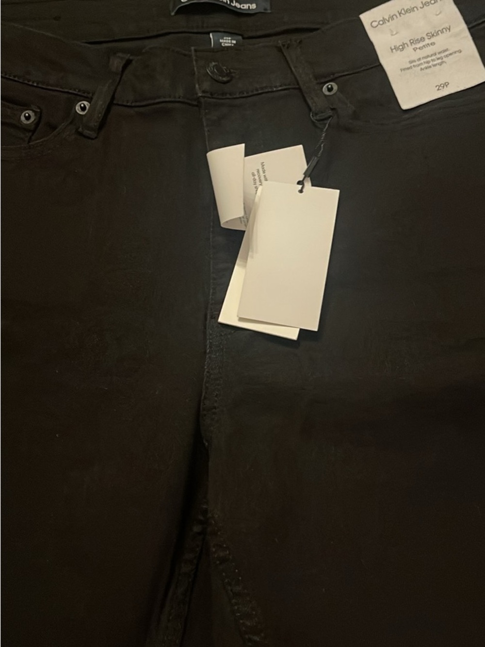 Calvin Klein Jeans High-Rise Skinny Petite Jeans - Black - Picture 3 of 3